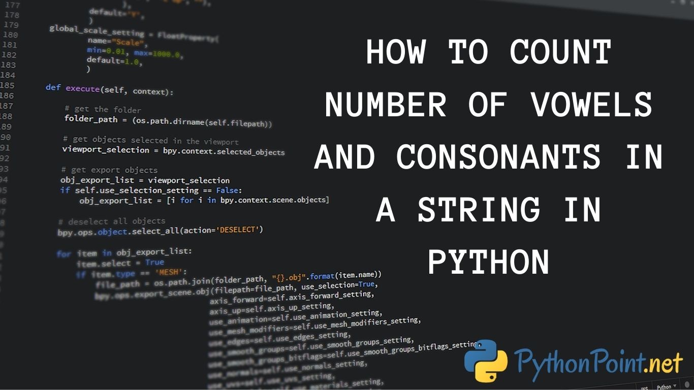 Count Number Of Vowels And Consonants In A String